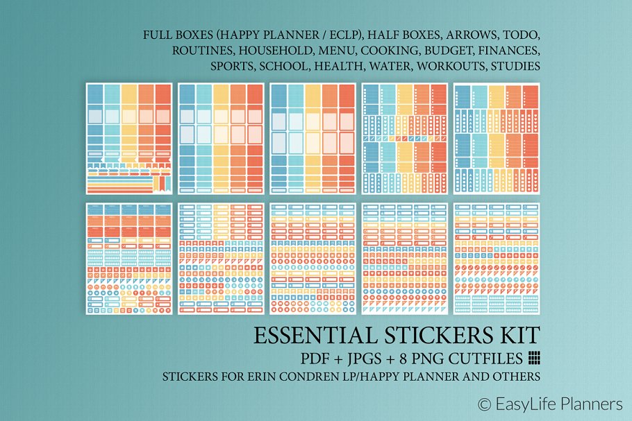 Download Printable Planner Stickers ECLP