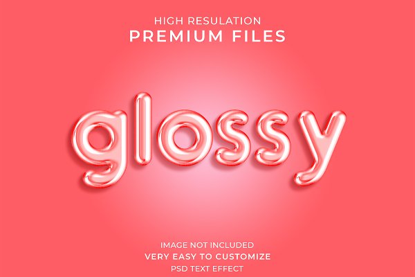 Download Red glossy 3d text style mockup