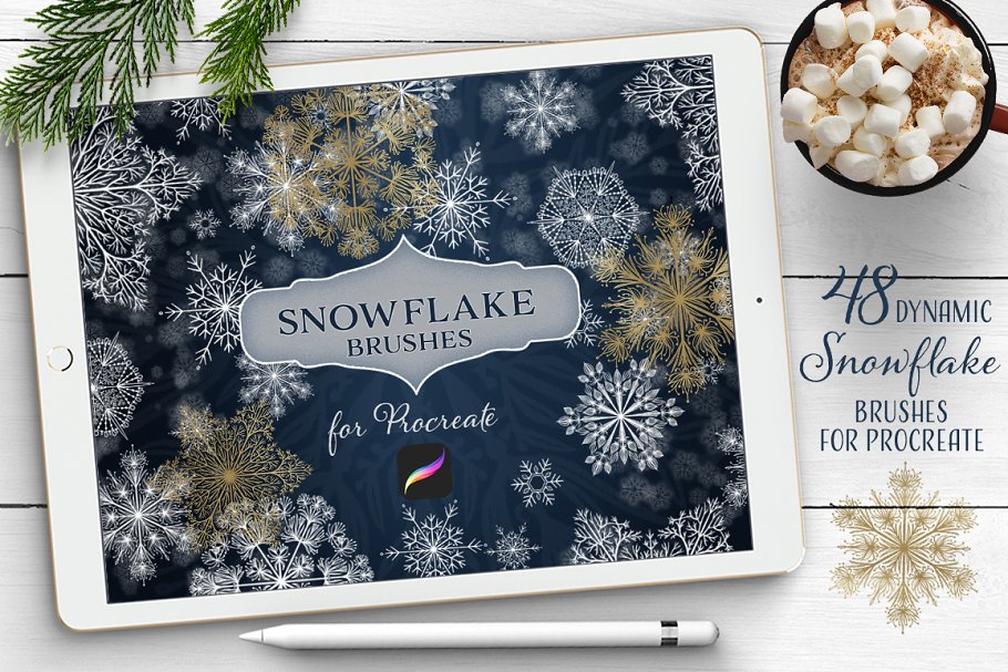 Download Big Snowflake Brushset for Procreate
