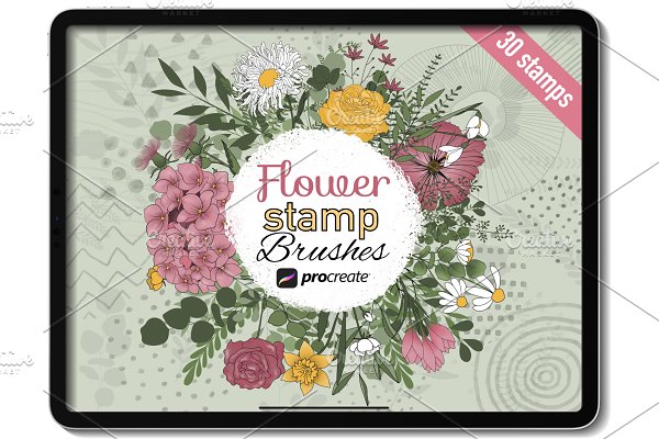 Download Procreate flower stamp brushes