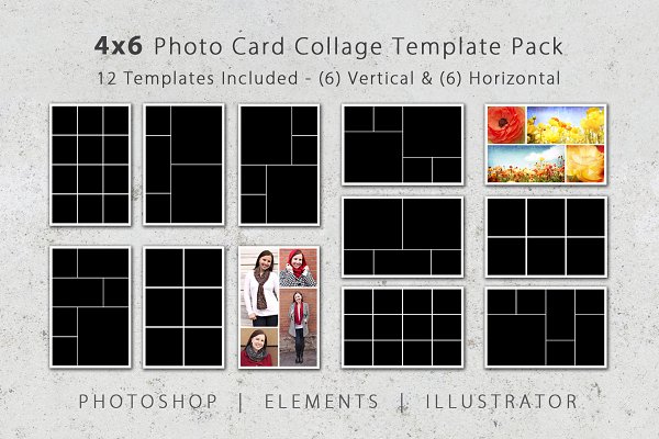 Download 4x6 Photo Card Collage Template Pack