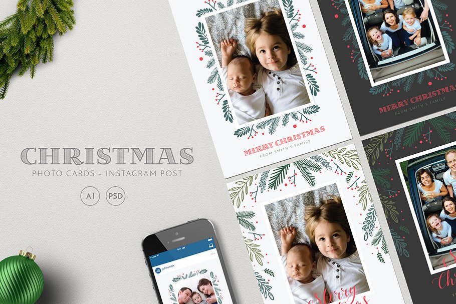 Download Christmas Photo Cards + Instagram