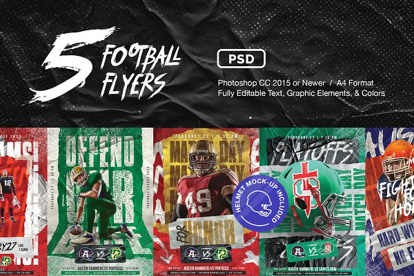 Download 5 FOOTBALL Flyer Templates