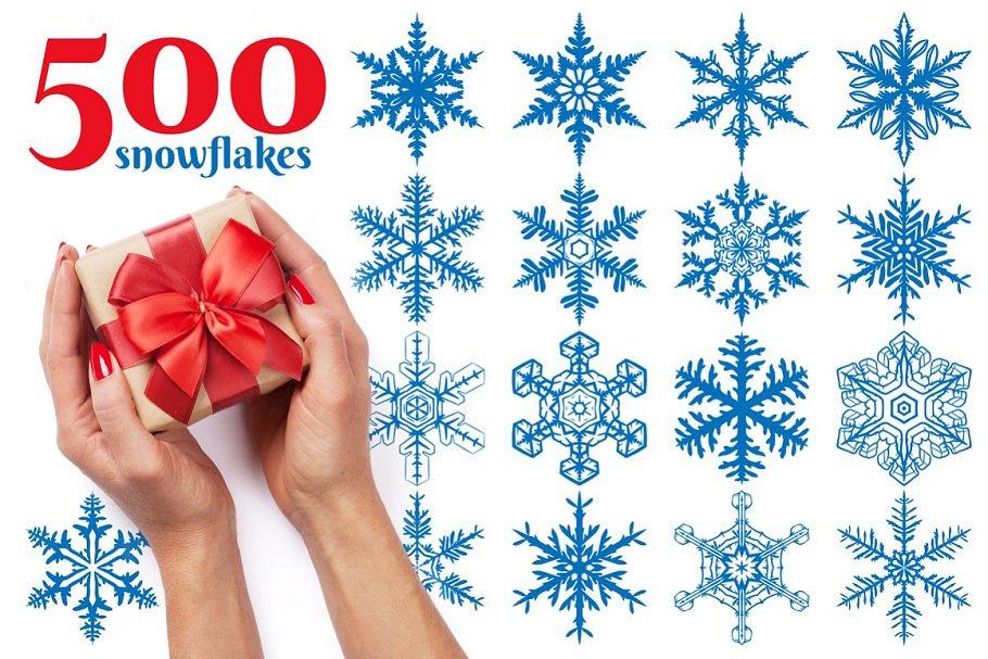 Download 500 Snowflake Vector Ornaments