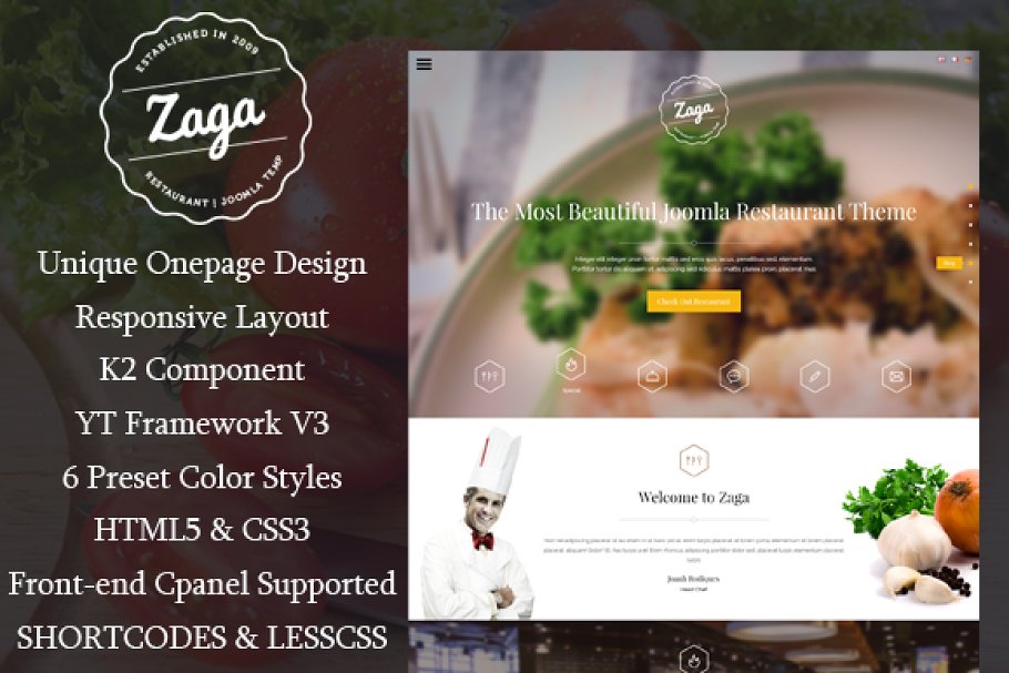 Download SJ Zaga - Onepage Restaurant Theme