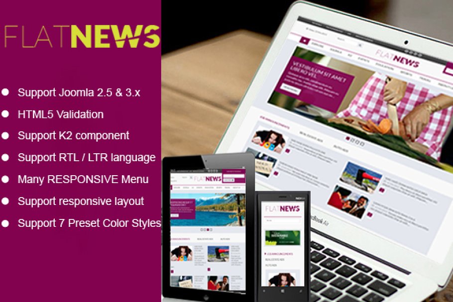 Download SJ Flat News -Template for news site