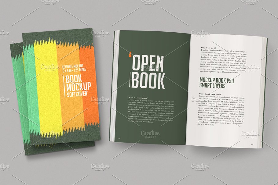 Download Open Softcover Book Mockup