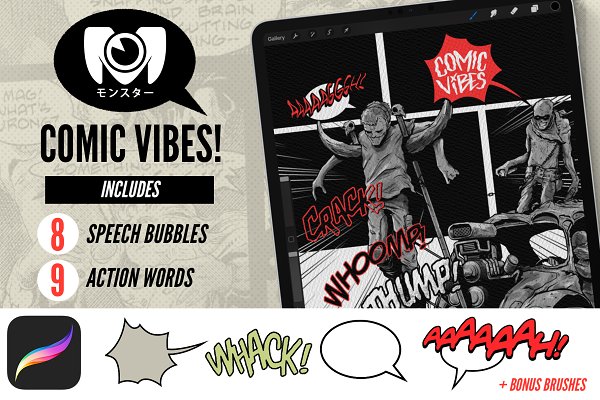 Download Comic Vibes! - Brushes For Procreate