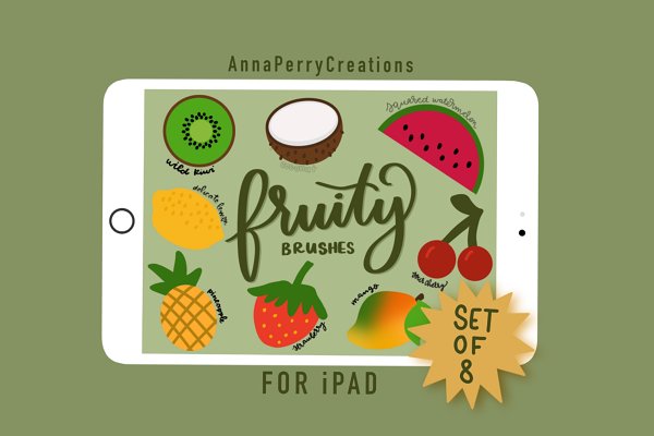 Download Fruity Procreate Lettering Brush Set