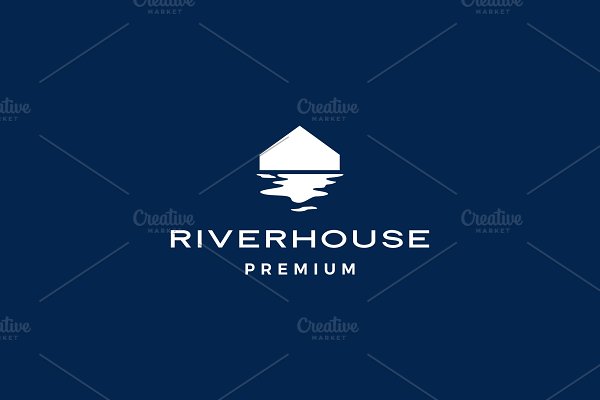 Download river house logo vector icon