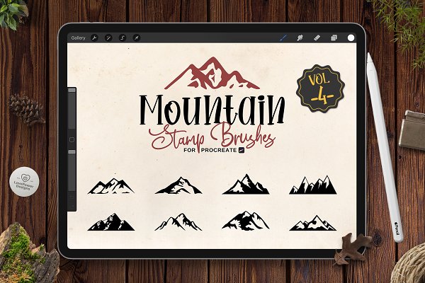Download Mountain Stamp Brushes for Procreate