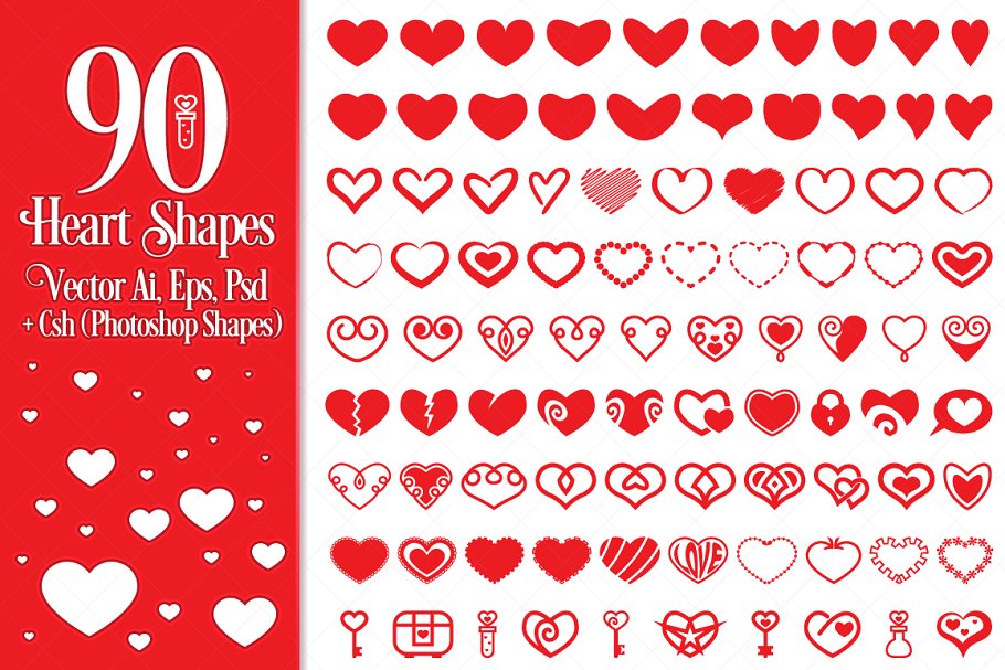 Download 90 Vector Heart Shapes