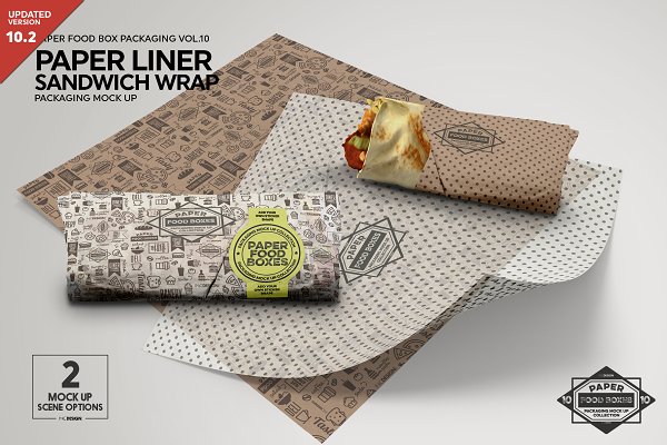 Download Wrap or Burrito Paper Liner Mockup