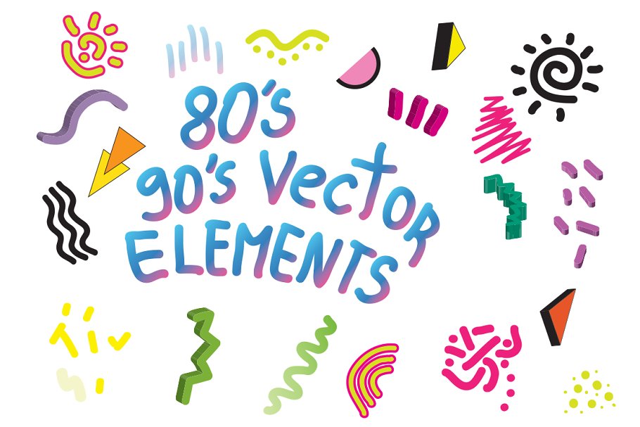 Download 90's 80's Geometric Vector shapes