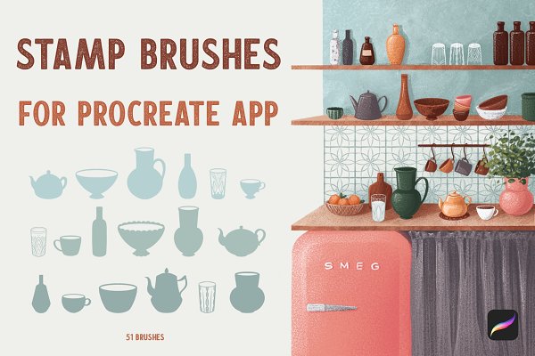 Download Kitchen Stamp Brushes for Procreate