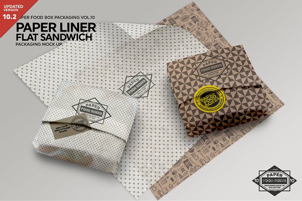 Download Flat Sandwich Paper Liner Mockup