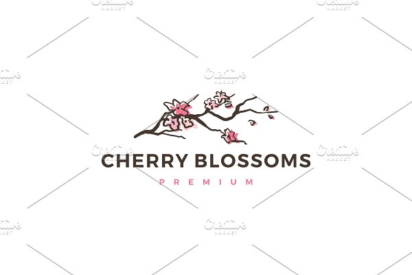 Download cherry blossom logo vector icon