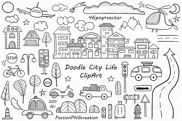 Download Doodle City Life ClipArt