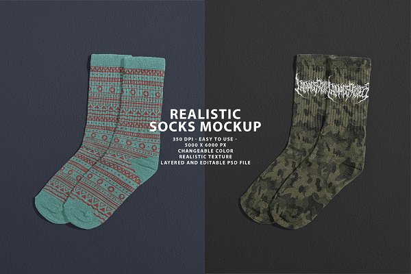 Download Realistic Socks Mockup