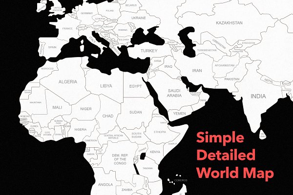 Download Simple Detailed World Map