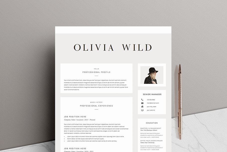 Download 5 page Resume Template | Ultra Chic