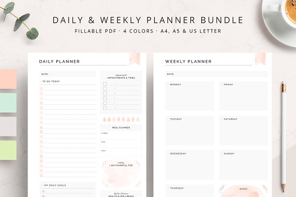 Download Daily & Weekly Planner Bundle