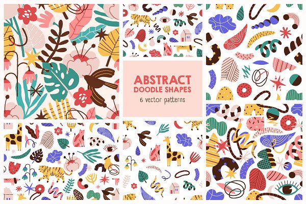 Download Abstract shapes seamless patterns