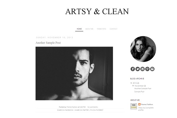Download Blogger Template - Artsy and Clean