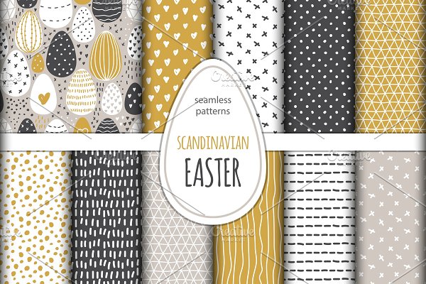 Download Cute set of Scandinavian Easter Eggs