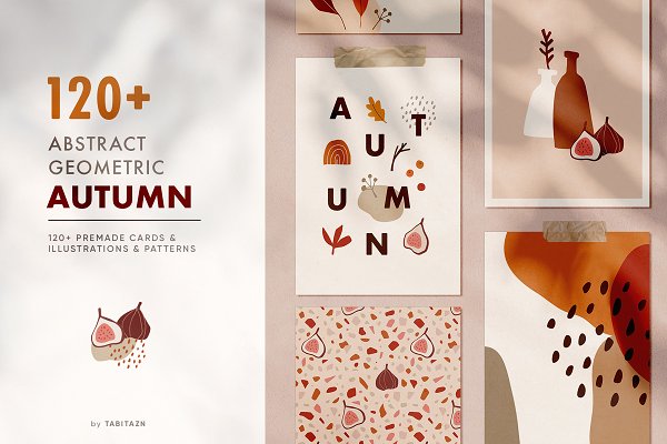 Download 120+ Abstract geometric autumn set