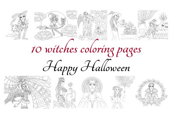 Download 10 witches Halloween theme