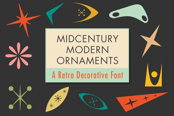 Download Mid-Century Modern Ornaments Font