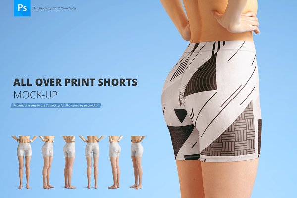 Download All Over Print Shorts Mockup Set