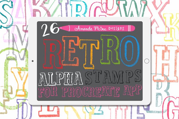 Download Procreate Retro Alphabet Stamps