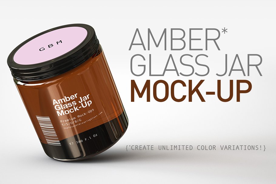 Download Amber Glass Jar Mock-Up