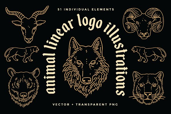 Download Animal Linear Logo Illustrations