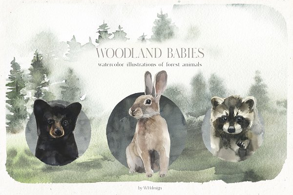Download Woodland Babies Animals Clip Art