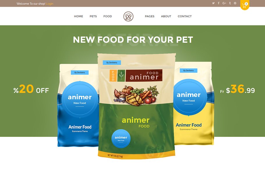 Download Animer–Pet Food eCommerce Template