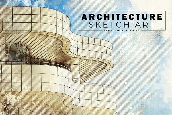 Download Architecture Sketch Art PS Actions