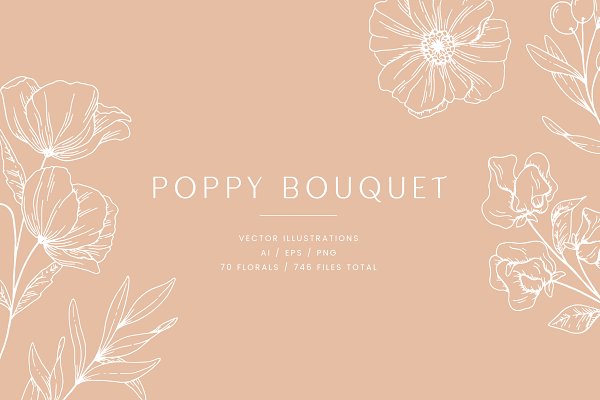 Download Poppy Bouquet Vector Illustrations