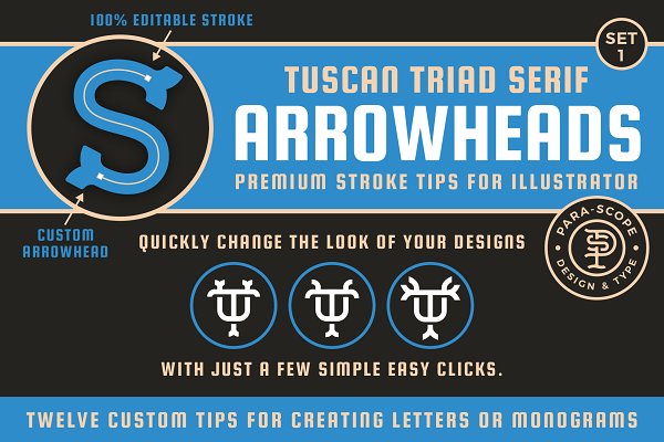 Download Tuscan Triad Serif Arrowheads S1