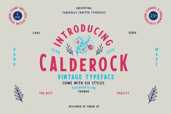 Download Calderock Typeface + Extras