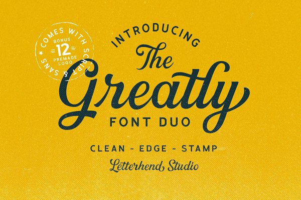 Download Greatly Font Duo + Logo Templates