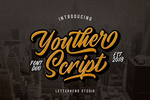 Download Youther Brush - Layered Font Duo