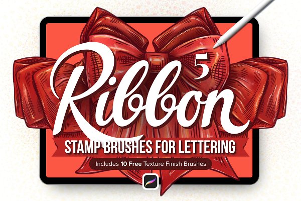 Download 5 Ribbon Procreate Stamp Brushes