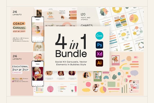 Download 4in1 Bundle-Social Kits & Elements