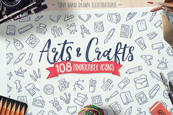 Download Arts And Crafts - Hand Drawn Icons