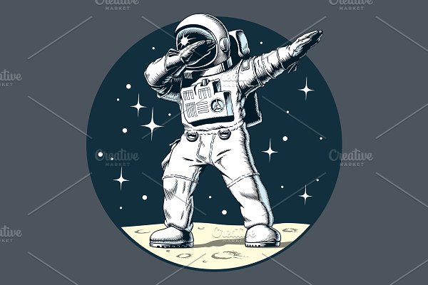 Download Dabbing astronaut on the moon