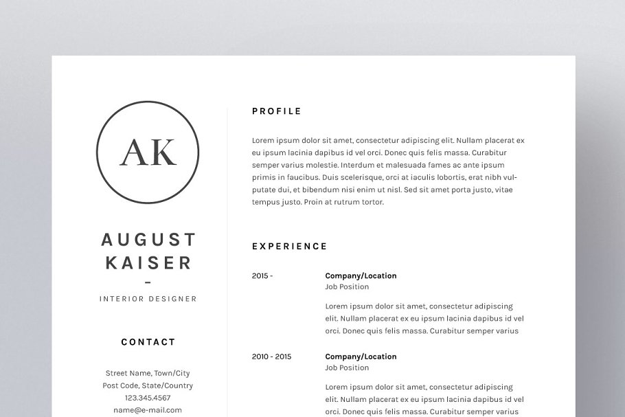 Download August Kaiser - Resume/CV Template