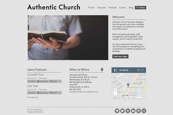 Download Authentic Church - WordPress Theme